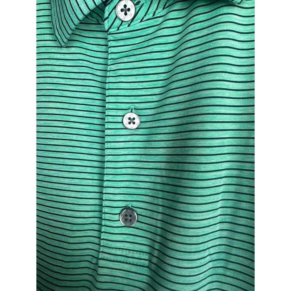 ✨2/$20 FOOTJOY FJ Golf Polo Shirt Striped Green Short Sleeve Athletic Mens Large - Picture 3 of 8